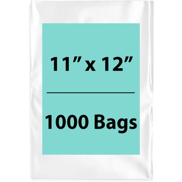 11X12 inches Clear Flat Poly Bags 1.5Mil Open Top (LDPE)